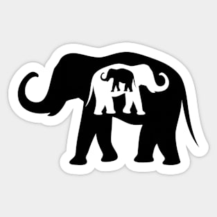 Black And White Elephants Sticker